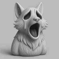 🐺 Crying Wolf Ghost Bust STL