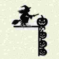 Witch Halloween Pumkin Wall Art Home Decor Door Topper
