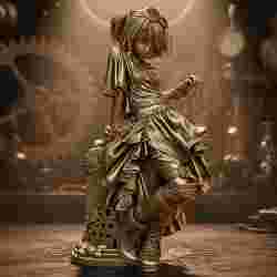 Steampunk Gearling – Seated Explorer Girl