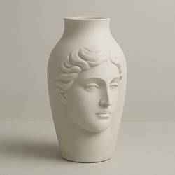 Stylized Face Relief Vase – Modern Minimalist 3D Printable Sculpture