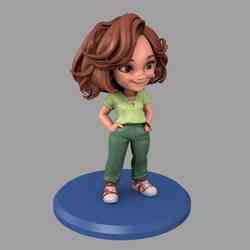 Luiza Urban Teen – Stylish Street Character for 3D Printing STL | Sneakers, Music, Creativity