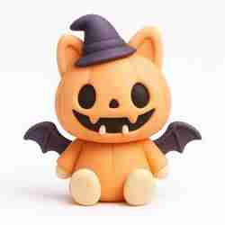 Labubu Pumpkin Bat Figurine