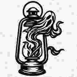 Haunted Ghost Lamp Halloween Wall Art Home Decor