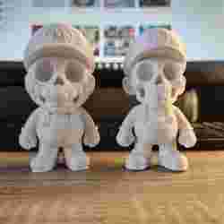 Mario & Luigi Skull Chibi Figures