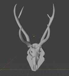 Wall mounted Moose skull 3d design