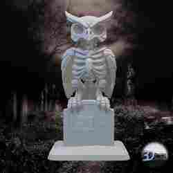 Wizard Skeleton Owl Decor