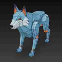 LOW POLY ROBOTIC WOLF