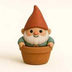 Gnome in Pot Figure