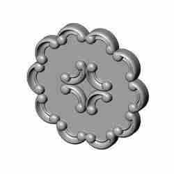 Round eternity carved corners scroll arc frame rosette relief 3D print model
