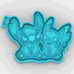Pikachu and Stitch - freshie mold - STL for silicone mold