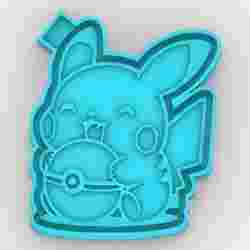 Pikachu with his Pokemon Pokeball - freshie mold - STL for silicone mold