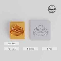 Animal Sloth Stamp Tile Set, 5 Sizes, Perfect for Clay, Cookies & Fondant