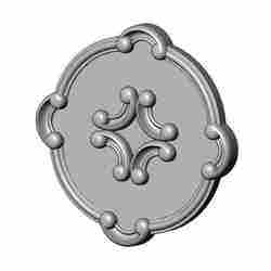 Round carved detailed corners scroll arc frame rosette relief 3D print model
