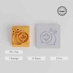 Chat Bubble Stamp Tile Set, 5 Sizes, Perfect for Clay, Cookies & Fondant