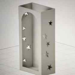 Paper tissue holder with star pattern