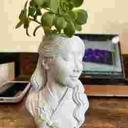 Serene Hanbok Korean Woman Planter