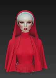 Barbie in red Doll figurine, girl, beautiful girl, doll, female doll, doll in dress, shoes and with long hair