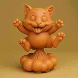 Farting Cat STL – Cute and Funny Kitty Cloud 3D Print
