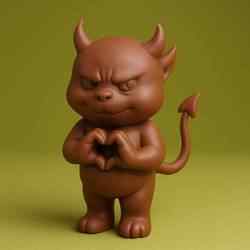 Devil Heart Hands STL – Cute Demon Love 3D Print
