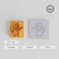 Cat Stamp Tile Set, 5 Sizes 20-40mm, Perfect for Clay, Cookies & Fondant, Halloween Celebration Theme