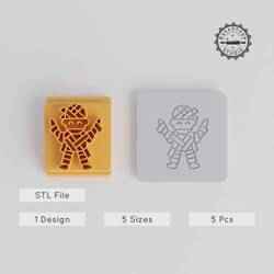 Mummy Stamp Tile Set, 20-40mm, Perfect for Clay, Cookies & Fondant, Halloween Horror Style