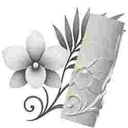 Plumeria & Palm Leaf | Organic Embossed Pattern Roller for Clay | Plumeria & Palm Leaf Tropical 3D Print Design