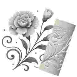 Peony Flower | Organic Debossed Pattern Roller for Clay | Peony 3D Print Design