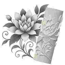 Lotus Flower | Organic Embossed Pattern Roller for Clay | Lotus Bloom 3D Print Design