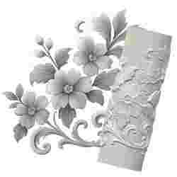 Floral Blossom | Organic Embossed Pattern Roller for Clay | Decorative Flower 3D Print Design