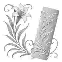Lily Flower | Organic Embossed Pattern Roller for Clay | Decorative Lily 3D Print Design