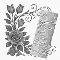 Rose & Tulip Corner | Debossed Pattern Roller for Clay | Elegant Floral 3D Print Design
