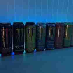 Display stand for perfectly straight cans.