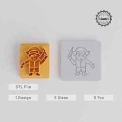 Pirate Stamp Tile, 5-Piece Set, 5 Sizes, Perfect for Clay, Cookies & Fondant, Kids Costume, Halloween Theme, Fun Play