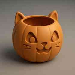 Pumpkin Cat Planter STL