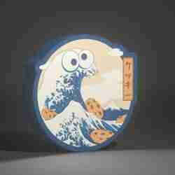 Cookie Monster Sesame Street The Great Wave of Kanagawa lightbox / el monstruo de las galletas la gran ola de kanagawa barrio sésamo light box