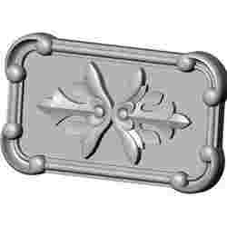 Rectangular mirorred floral corners scroll frame rosette relief 3D print model