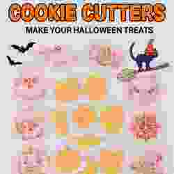 Halloween - 8 cookie cutter set: Pumpkin, Ghost, Witch Hat , Bat, Spiderweb, Skull, Cat, Candy