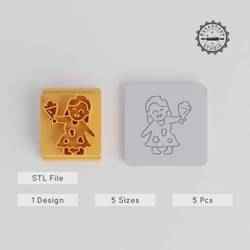 Zombie Bride Stamp Tile Set, 5 Sizes, Perfect for Clay, Cookies & Fondant, Horror Halloween Decoration