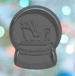 Christmas Snow Globe With Sleigh Cookie Cutter