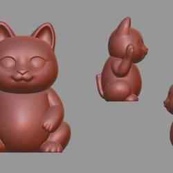 Maneki-Neko Lucky Cat Statue  3D Print Ready