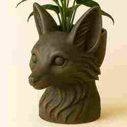 Fox Head Planter – Sculptural Animal Bust Vase