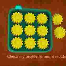 🌻🟡 3D Sunflower Mold – Wax Melts / Small Freshies / Resin – 6 Cavity for Silicone Casting
