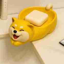 Happy Shiba Inu Dog Soap Holder – Cute 3D Printed Bathroom Accessory