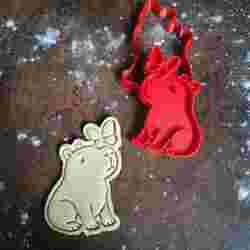 Capybara with butterfly Cookie Cutter & Stamp - STL File + Handle for Cookies & Playdough