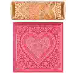 Romantic Lace Texture Roller – Heart Lace Roller for Clay, Pottery, Fondant and Crafts