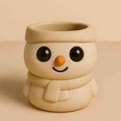 Kawaii Snowman Cute Planter - Snowman Cute Planter (STL/OBJ)