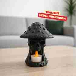 PUMPKIN SKULL MUSHROOM - TEALIGHT / DARK DECOR / HALLOWEEN DECOR / HOME DECOR