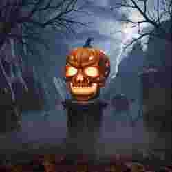 🔥 Creepy Pumpkin Skull Lantern – Halloween 3D Print Decoration