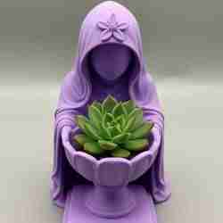 Mystic Hooded Succulent Planter – Symbolic Guardian Statue