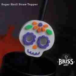 HalloweenSugar Skull Straw Topper | & Día de Muertos STL for 3D Printing